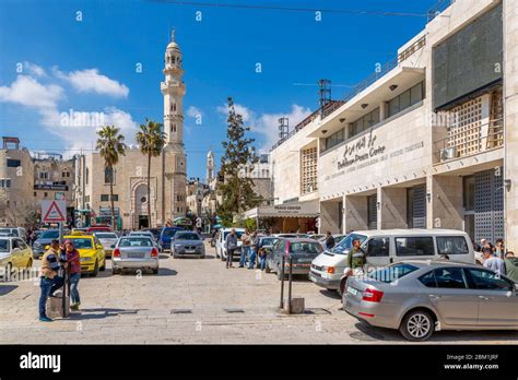 View Of Mosque Towers And Information Centre In Manger Square