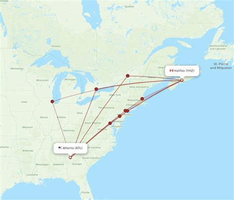 All Flight Routes From Atlanta To Halifax Atl To Yhz Flight Routes