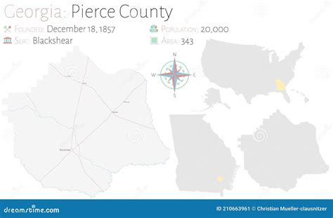 Map Of Pierce County In Georgia Stock Vector Illustration Of Colorful