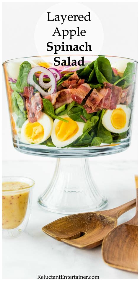 Layered Apple Spinach Salad Reluctant Entertainer