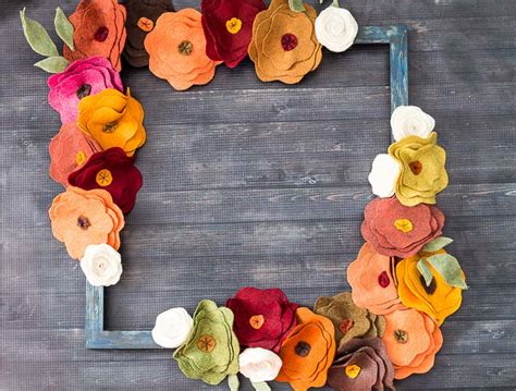 Felt Flower Wreath Tutorial For Fall Or Any Time Of Year