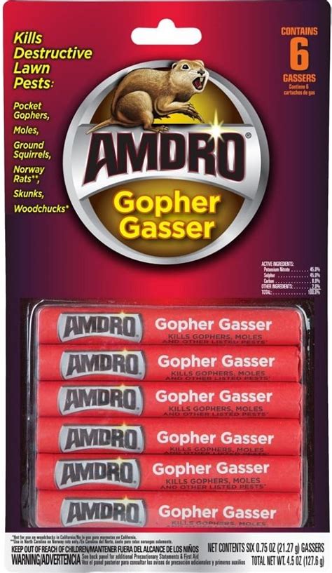 Amdro Gopher And Mole Killer 6 Gassers 075 Oz Patio Lawn And Garden