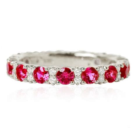 Ruby and Diamond Eternity Ring. Ruby Eternity Band.diamond - Etsy