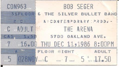 Bob Seger Concert & Tour History | Concert Archives