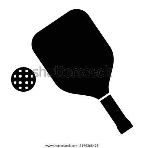 Pickleball Paddle Ball Flat Vector Icon Stock Vector Royalty Free