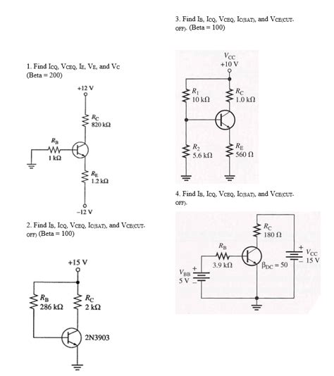 Solved 3 Find IB ICQ VCEQ IC SAT And VCE CUT OFF Chegg