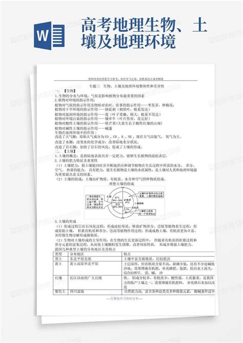 高考地理 生物、土壤及地理环境word模板下载编号lmbgevrd熊猫办公