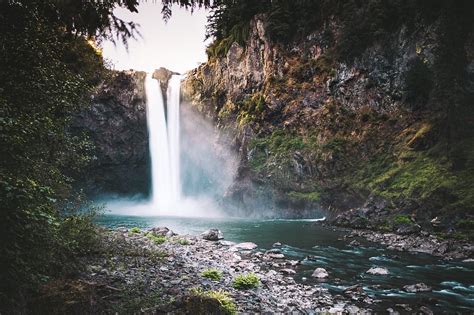 View Of Snoqualmie Falls From The Bottom View Point Washington