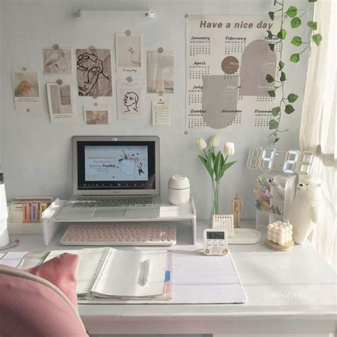 Desk Set Up Study Desk Organization Aesthetic Study Room Decor