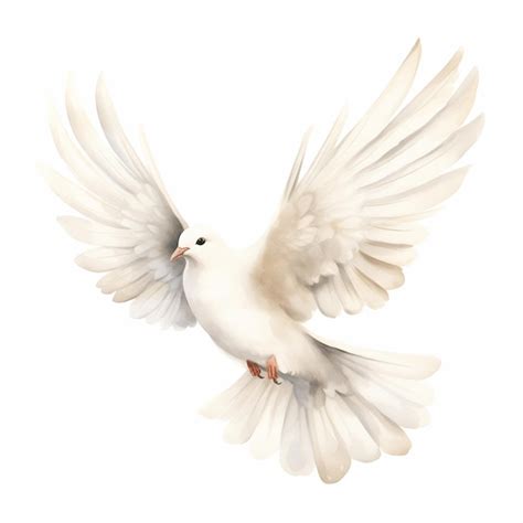 Premium Photo Arafed White Dove Flying In The Air With Wings Spread