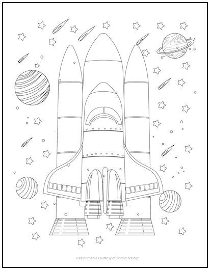 Space Shuttle Kids Coloring Pages