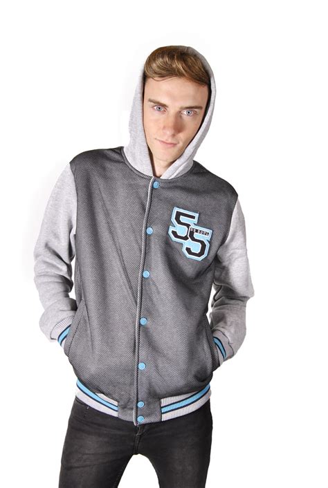 Mens Jersey Fleece Baseball Jacket