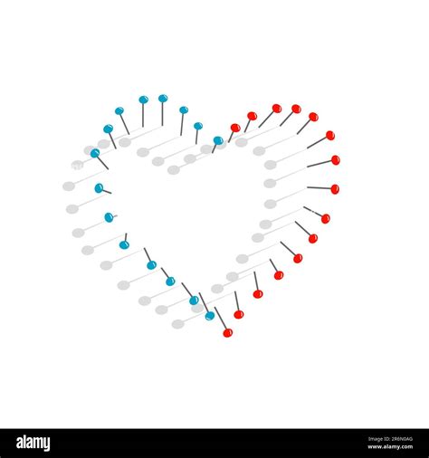 The Image Of Heart From Pins On A White Backgroundvector Stock Vector