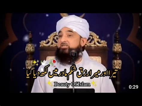 Rizq Moulana Saqib Raza Mustafai New Islamic Whatsapp Status