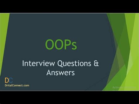 Top Oops Interview Questions And Answers For Youtube