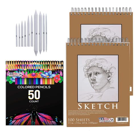 Buy US Art Supply 50 Piece Adult Coloring Book Artist Grade Colored