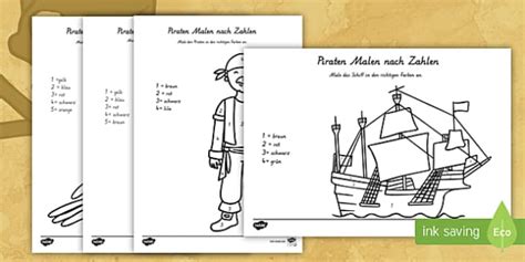 Piraten Malen Nach Zahlen Pirates Colour By Number