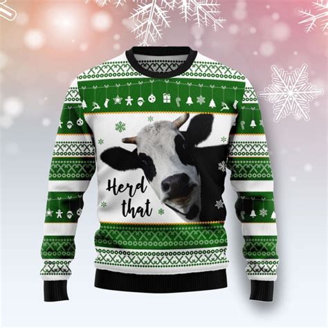 Cow Herd That Christmas Wool Sweater Robinplacefabrics