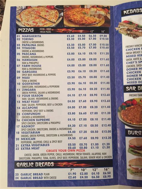 Menu At Baba Ali Pizza Kebab Restaurant Welshpool