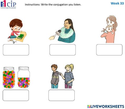 KIDS Verbs Week 33 worksheet