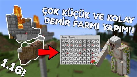 MİNECRAFT DEMİR FARM YAPIMI ÇOK KOLAY VE ÇOK KÜÇÜK 1 16 YouTube