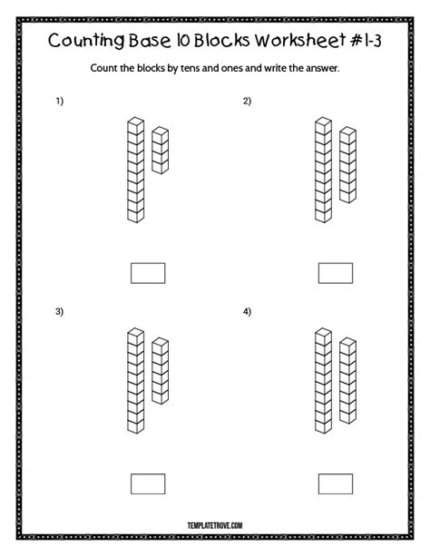 Counting Base 10 Blocks Worksheet 1 First Grade