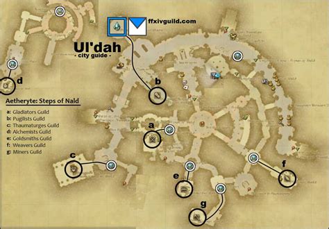 Ffxiv A Realm Reborn Maps Of City Guilds Ffxiv Guild