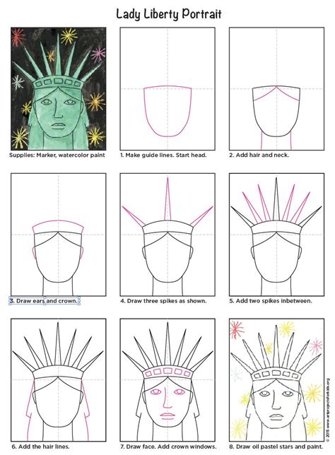 How To Draw The Statue Of Liberty Tutorial Video And Coloring Pages