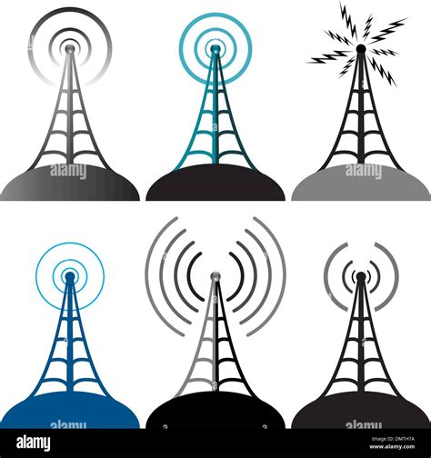 Torre de radio símbolos vectoriales Imagen Vector de stock Alamy