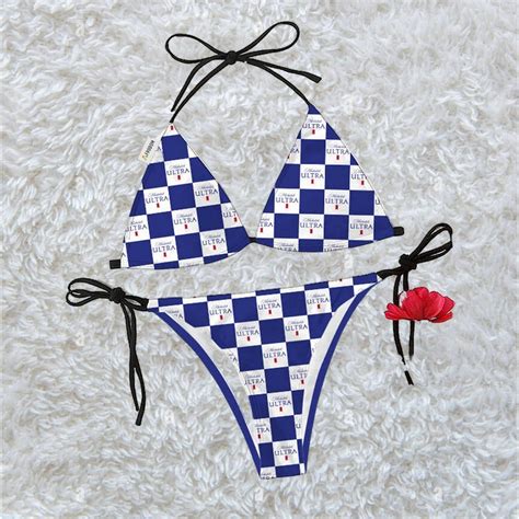 Michelob Ultra Checkerboard Triangle Beach Bikini Tw96 Hearthtops Store