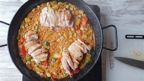 Fideuá De Pollo Y Habitas Receta Fácil Y Rápida Para Chuparte Los Dedos