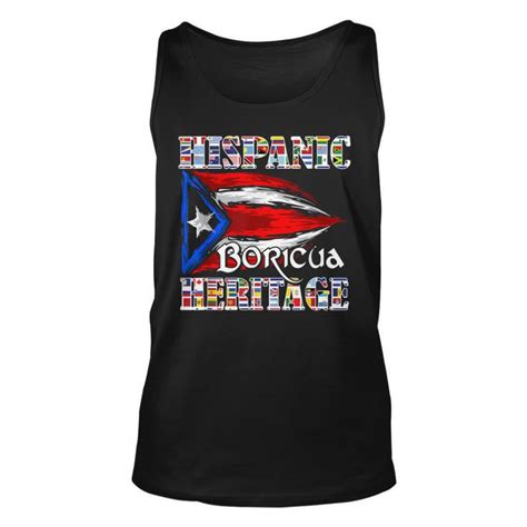 Hispanic Heritage Boricua Puerto Rican Flag Latin America Tank Top