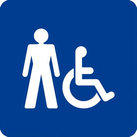 Pictogramme En Alu En Relief Toilettes Hommes Handicap S