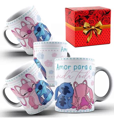 Caneca Porcelana Amor Para A Vida Toda Lilo Stitch E Caixa Mercadolivre