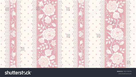 Seamless Floral Pattern Roses Laces Wallpaper 库存矢量图（免版税）1952199478