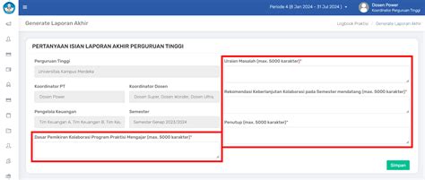 Panduan Generate Laporan Akhir Perguruan Tinggi Lap Oleh Role Koor Pt