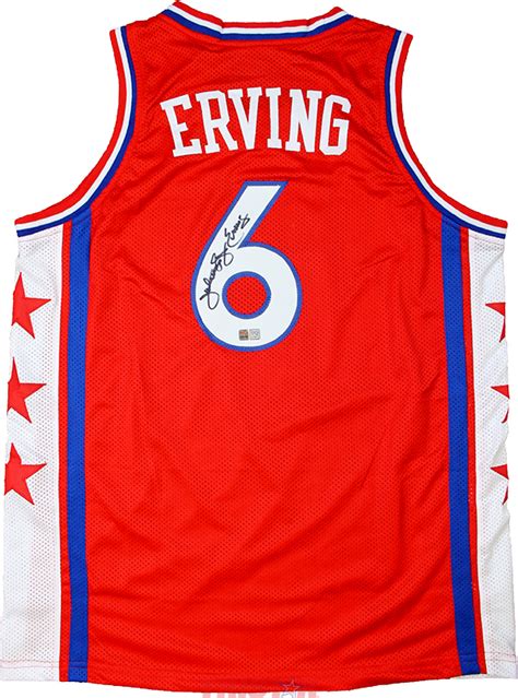 Julius Erving Autographed Philadelphia Ers Red Custom Jersey