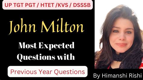 John Milton L Milton S Most Expected Questions L Tgt Pgt English