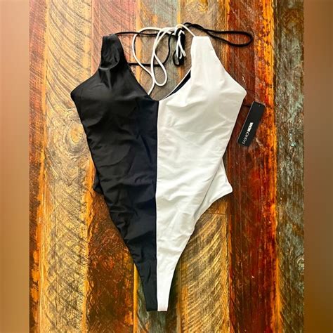 Fashion Nova Swim Fashion Nova One Piece Black And White Swimsuit High Cut Swimwear Size 2x