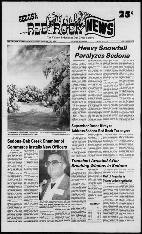 Sedona Red Rock News 1982 01 27 Arizona Memory Project