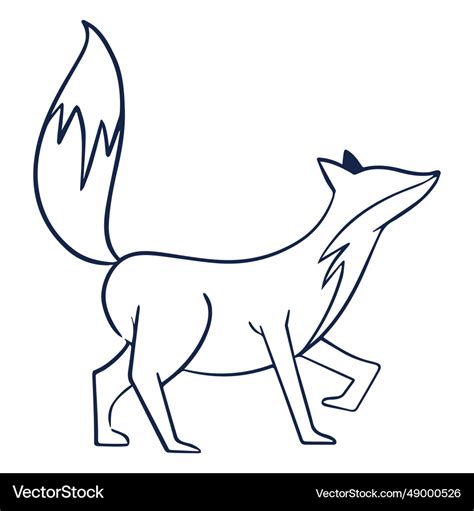 Simple Fox Side View Royalty Free Vector Image