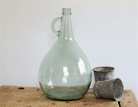 Vintage Green Glass Wine Bottle Demijohn One Gallon