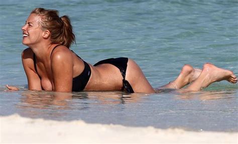 Gemma Atkinson In Black Bikini On A Beach In Aruba Hawtcelebs