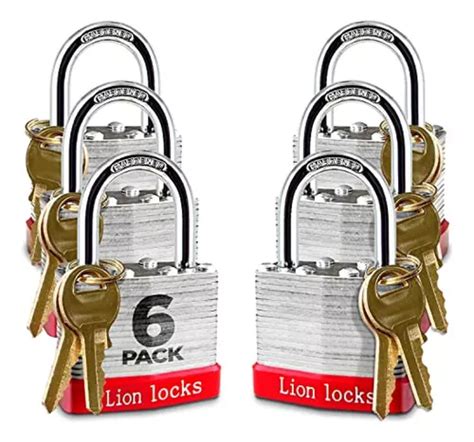 Candados Lion Locks Con 6 Llaves Iguales Con Grillete De 1 Cuotas