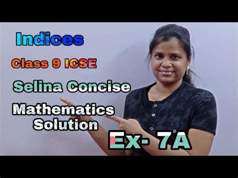 Indices Class Icse Selina Concise Mathematics Solution Ex A