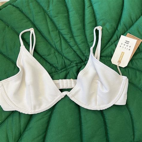 Billabong Swim Nwt Billabong Tanlines White Ribbed Reese Underwire Bikini Top Poshmark