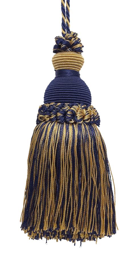 Decorative 5 Key Tassel Dark Navy Blue Gold Imperial Ii Collection Style Iktj Color Navy