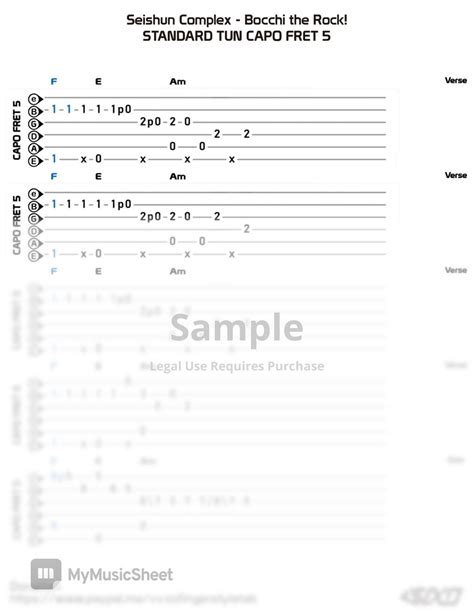 Bocchi The Rock Seishun Complex 曲谱 By Vvxofingerstyletab
