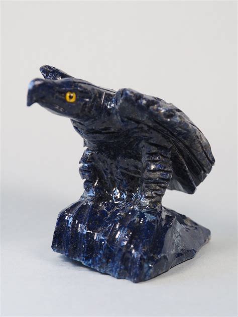 Extravagant Royal Blue Real Lapis Lazuli Eagle Stone Figure Bird Figure