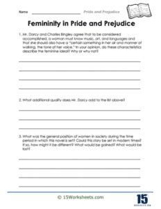 Pride And Prejudice Worksheets Worksheets